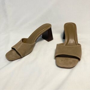 Jason Wu Single Strap Zora Slide Heels Size 9.5 9 1/2 Tan Suede NWOB